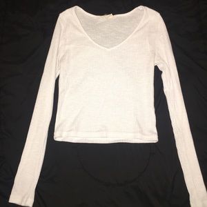 White long sleeve crop top